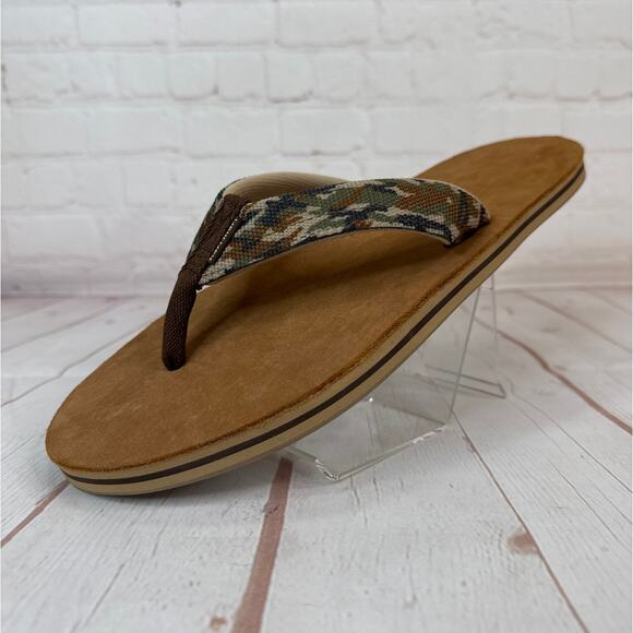 Hari Mari Scouts Woodland Brown Camo Flip Flops Sandals Mens Size 13 main image 5